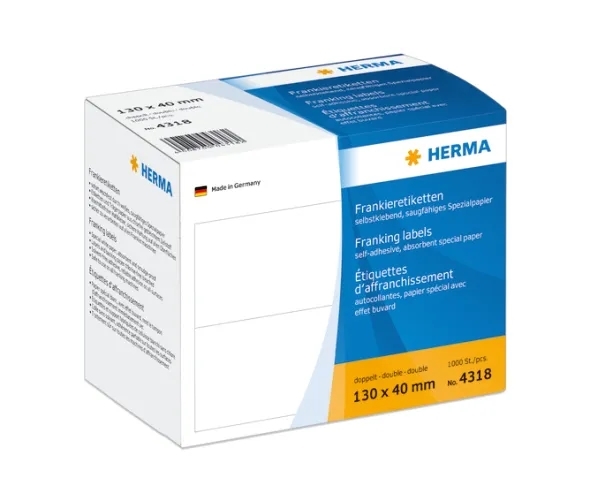 HERMA etikettfrankering dubbel 130x40 (1000)