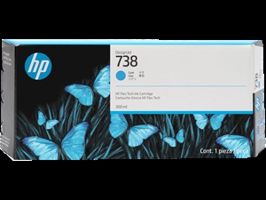 HP 738 300-ml Cyan DesignJet bläckpatron