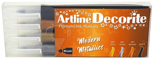 Artline Decorit borste Modern metallic 4-set