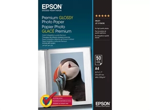 Epson Premium Glossy Fotopapper 255 g/m² - A4 - 50 ark