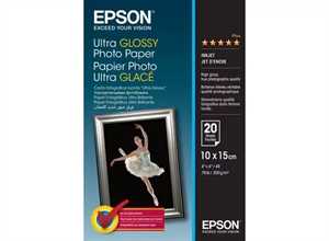 Epson Ultra Glossy Fotopapper 300 g/m²- 10x15cm - 20 ark