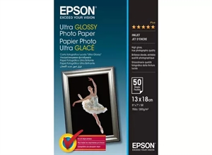 Epson Ultra Glossy Fotopapper 300 g/m² - 13x18cm - 50 ark