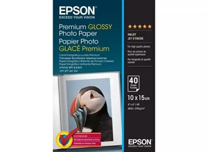 Epson Premium Glossy Fotopapper 255 g/m² - 10x15cm - 40 ark