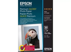 Epson Premium Glossy Fotopapper 255 g/m², 130 x 180 mm, 255g/m², 30 ark