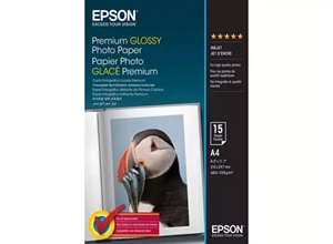 Epson Premium Glossy Fotopapper 255 g/m² - A4 - 15 ark